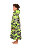 Charlie Mcleod Eco Long Sleeve Kids Sports Cloak - green camo age 10-13