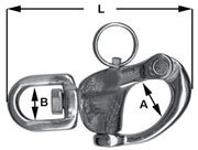 Stainless Steel Snap Shackle with Swivel (70mm)